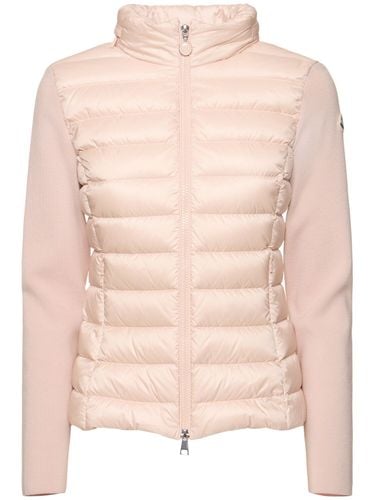 Wool And Nylon Down Zip-up Cardigan - MONCLER - Modalova