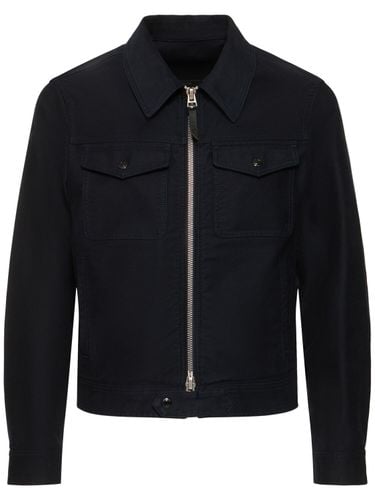 Brushed Cotton Satin Jacket - TOM FORD - Modalova