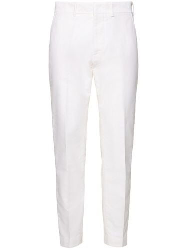 Brushed Cotton Satin Chino Pants - TOM FORD - Modalova