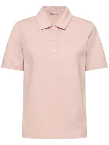 Cotton Piquet Polo Shirt - MONCLER - Modalova