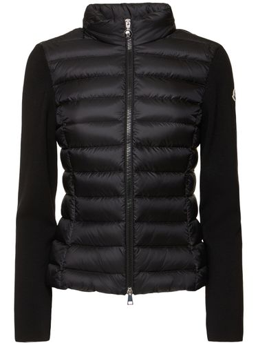 Wool And Nylon Down Zip-up Cardigan - MONCLER - Modalova