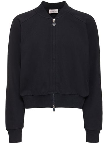 Cotton Fleece Zip-up Cardigan - MONCLER - Modalova