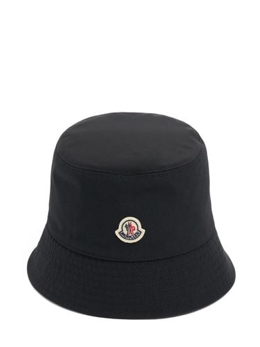 Logo Cotton Bucket Hat - MONCLER - Modalova