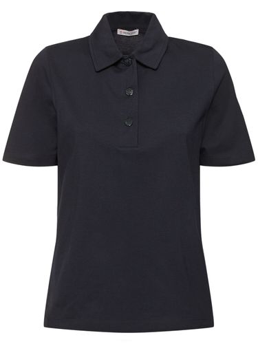 Cotton Piquet Polo Shirt - MONCLER - Modalova