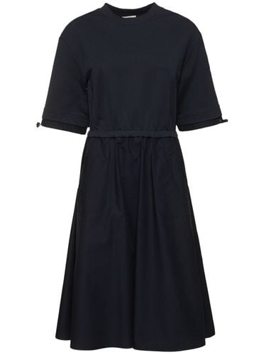 Cotton Fleece Jersey Dress - MONCLER - Modalova