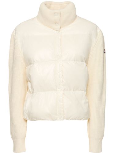 Wool & Nylon Down Cardigan Jacket - MONCLER - Modalova