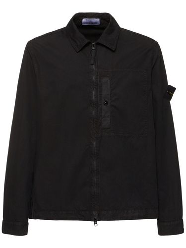 Zipped Cotton Overshirt - STONE ISLAND - Modalova