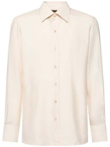 Slim Fit Silk Blend Twill Shirt - TOM FORD - Modalova