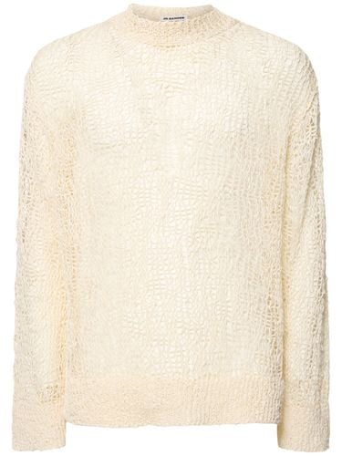 Chunky Open Knit Cotton Sweater - JIL SANDER - Modalova