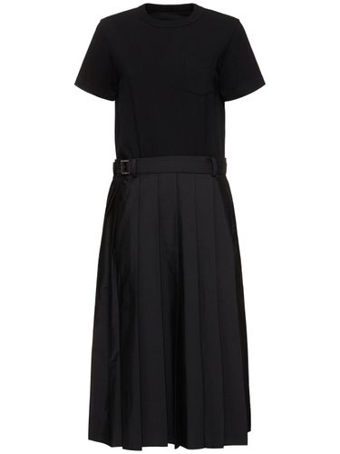 Cotton Poplin & Jersey Dress - SACAI - Modalova