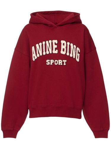 Alec Logo Cotton Sweatshirt Hoodie - ANINE BING - Modalova