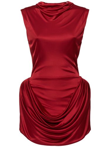 Sleeveless Satin Draped Mini Dress - MAGDA BUTRYM - Modalova