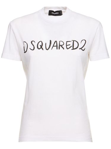 Camiseta De Jersey De Algodón Con Logo - DSQUARED2 - Modalova