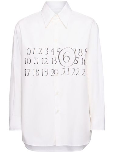 Logo Cotton Poplin Shirt - MM6 MAISON MARGIELA - Modalova