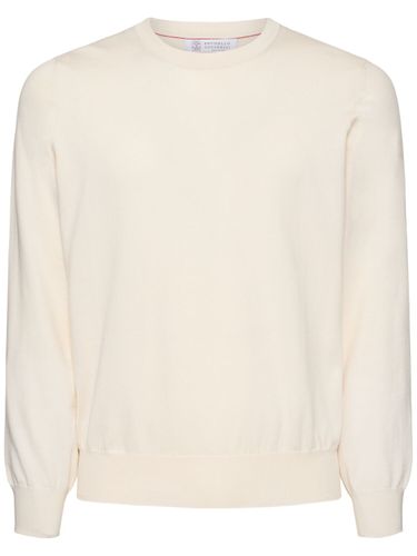 Cotton Crewneck Sweater - BRUNELLO CUCINELLI - Modalova