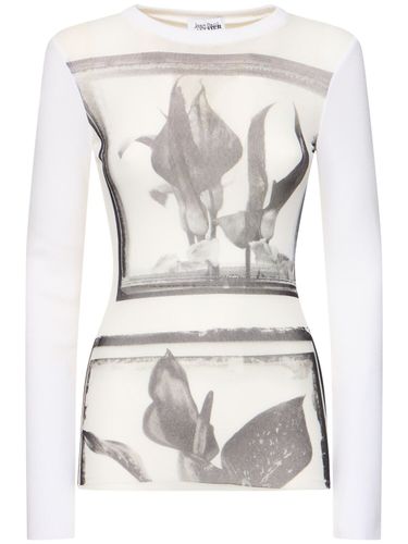 Flowers Cadres Printed Mesh Top - JEAN PAUL GAULTIER - Modalova