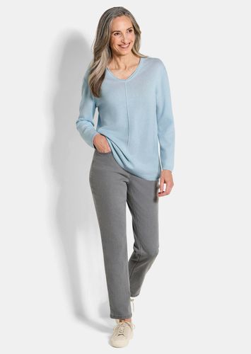 Kaschmirpullover mit V-Ausschnitt - hellblau - Gr. 20 von Fashion - Goldner - Modalova