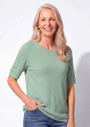 Halbarm-Pullover mit Pünktchenmuster - salbei - Gr. 24 von Fashion - Goldner - Modalova