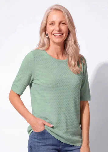 Halbarm-Pullover mit Pünktchenmuster - salbei - Gr. 24 von Fashion - Goldner - Modalova