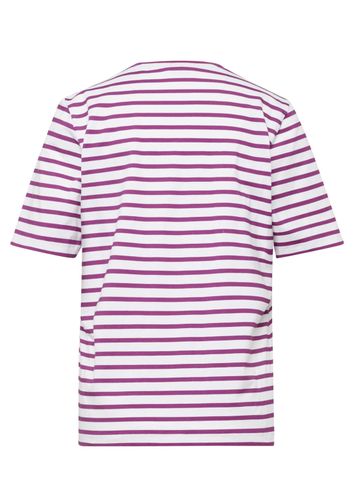 Ringelshirt mit Halbarm - weiß / lila / geringelt - Gr. 20 von Fashion - Goldner - Modalova