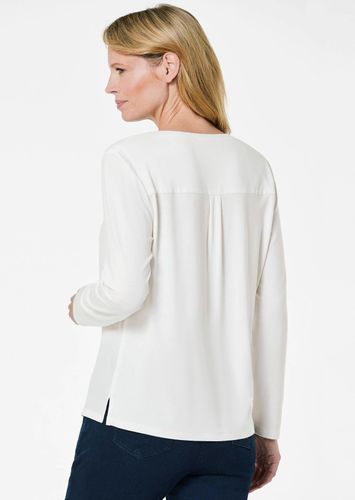 Blusenshirt mit Chiffon-Einsatz - cremeweiß - Gr. 24 von Fashion - Goldner - Modalova
