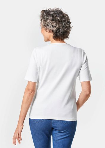 Basic T-Shirt aus reiner Baumwolle - weiß - Gr. 22 von - Goldner Fashion - Modalova
