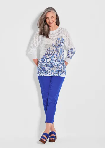 Ajourpullover mit Druck - / gemustert - Gr. 24 von Fashion - Goldner - Modalova