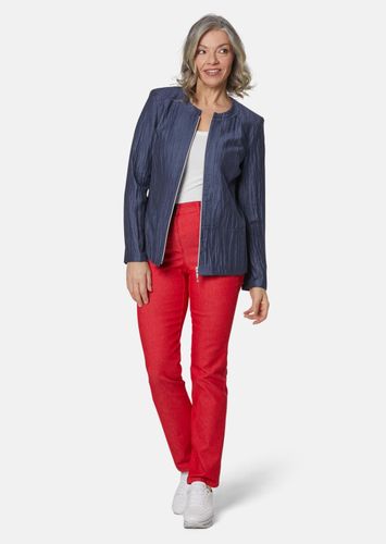 Leichter Struktur-Blazer mit Reißverschluss - dunkelblau - Gr. 24 von - Goldner Fashion - Modalova