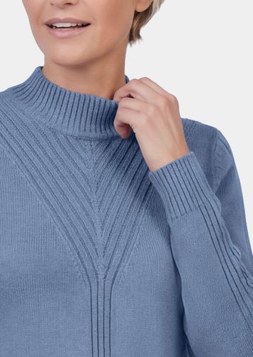 Strickpullover mit Stehkragen und Rippenmuster - rauchblau - Gr. 20 von Fashion - Goldner - Modalova