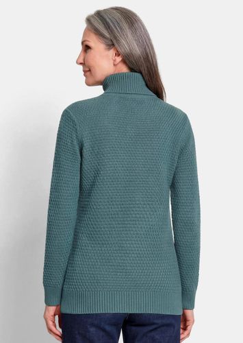 Warmer Strickpullover mit Rollkragen - graugrün - Gr. 19 von Fashion - Goldner - Modalova