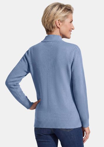 Strickpullover mit Stehkragen und Rippenmuster - rauchblau - Gr. 20 von Fashion - Goldner - Modalova
