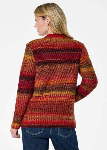 Strickjacke mit Multicolor Ringeloptik - / orange / gemustert - Gr. 22 von Fashion - Goldner - Modalova