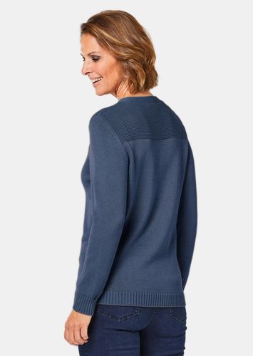 V-Pullover mit Schmuckelement - marine - Gr. 24 von Fashion - Goldner - Modalova