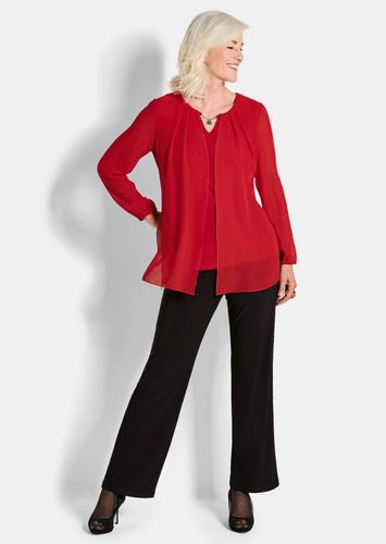 Festliche Bluse mit Chiffonüberwurf und Schmuckelement - Gr. 19 von - Goldner Fashion - Modalova