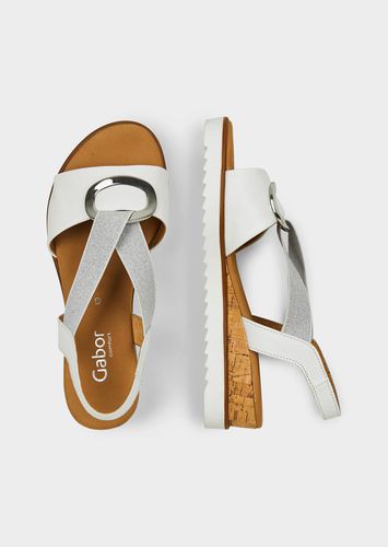 Sandalen mit Schmuckelement und Elastikbändern - weiß - Gr. 37 von - Goldner Fashion - Modalova