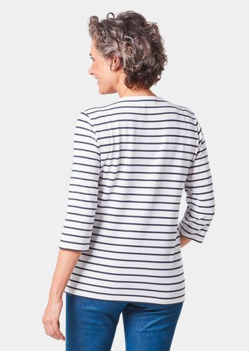 Buntgewirktes Ringelshirt - weiß / marine - Gr. 19 von Fashion - Goldner - Modalova