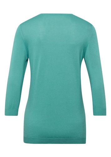 Sommerlicher Strickpullover mit Ajourmuster - smaragd - Gr. 48 von Fashion - Goldner - Modalova