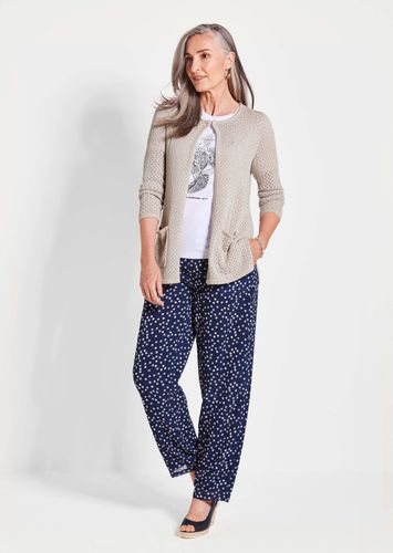 Strickjacke mit Lochmuster - stein - Gr. 19 von Fashion - Goldner - Modalova