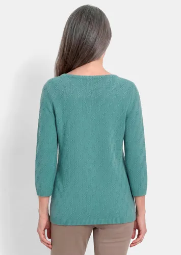 Pullover aus Baumwolle mit 3/4-Ärmeln - graugrün - Gr. 20 von Fashion - Goldner - Modalova