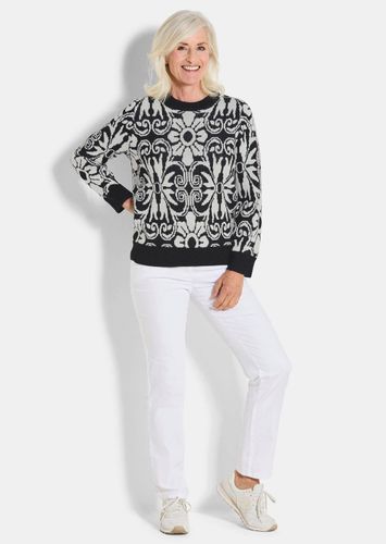 Strickpullover mit Schurwolle - / weiß / gemustert - Gr. 44 von Fashion - Goldner - Modalova