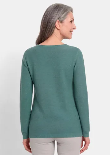 Feiner Strickpullover mit U-Boot-Ausschnitt - graugrün - Gr. 21 von Fashion - Goldner - Modalova