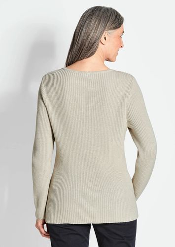 Figurschmeichelnder Pullover aus reiner Baumwolle - stein - Gr. 19 von Fashion - Goldner - Modalova
