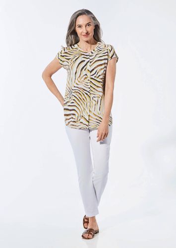 Bluse mit Kapuze - beige / gemustert - Gr. 50 von - Goldner Fashion - Modalova