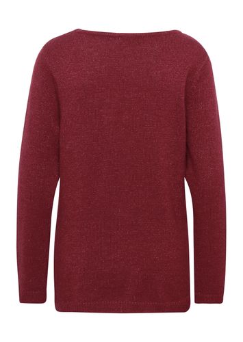 Leicht schimmernder Strickpullover mit aufwendigem Ajourdessin - bordeaux - Gr. 20 von Fashion - Goldner - Modalova
