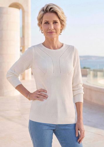 Pullover mit Rippenstrickmuster - cremeweiß - Gr. 24 von Fashion - Goldner - Modalova