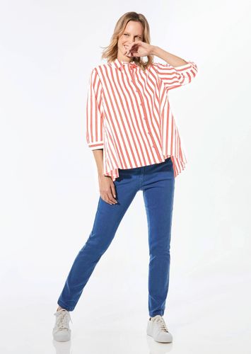Schlichte Baumwoll-Bluse mit 3/4-Arm - / rot / gestreift - Gr. 24 von Fashion - Goldner - Modalova