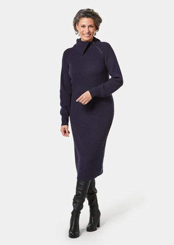 Strickkleid mit raffiniertem asymmetrischem Kragen - marine - Gr. 19 von - Goldner Fashion - Modalova