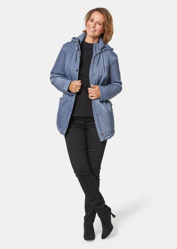 Jacke mit Kapuze in dezenter Crashstruktur - rauchblau - Gr. 19 von - Goldner Fashion - Modalova