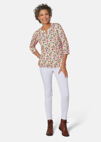 Knitterarmes Druckshirt mit femininen Blumendruck - / gemustert - Gr. 24 von - Goldner Fashion - Modalova