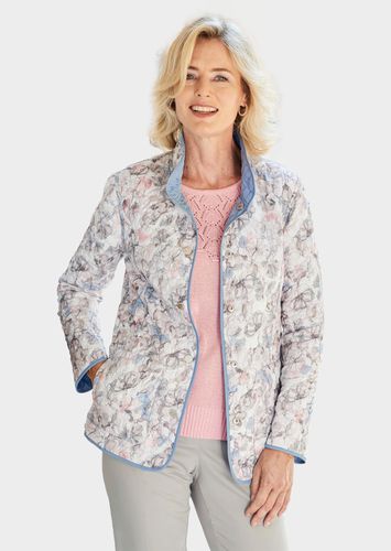 Sportive Steppwendejacke mit sommerlichen Druck - rauchblau - Gr. 19 von - Goldner Fashion - Modalova